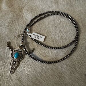 Sterling Silver and Turquoise Pendant Necklace
